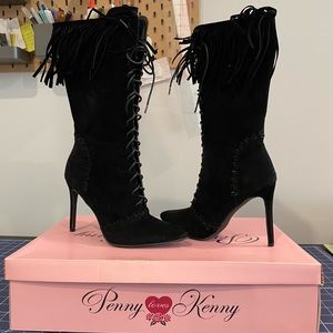 Penny Loves Kenny black women faux suede tassel tall boot. 6.5